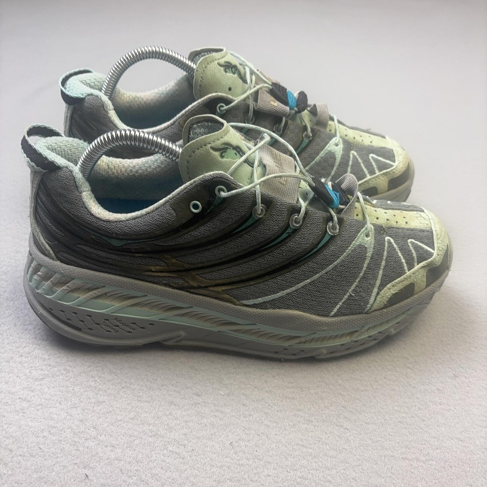 Hoka One One Stinson Trail Shoes Womens Size 9.5 Gray Mesh Running Sneakers
